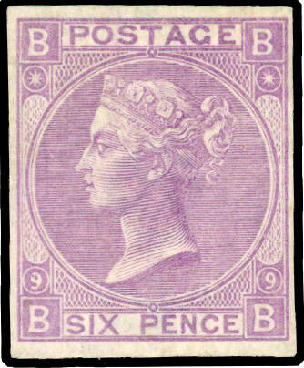 Queen Victoria, six pence, mauve stamp