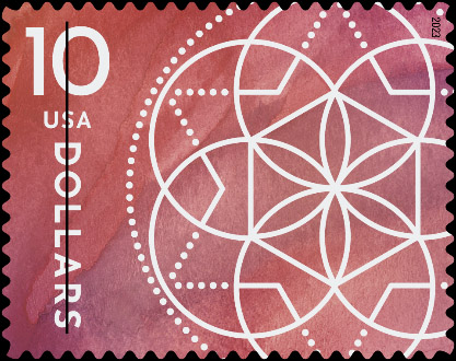 $10 Floral Geometry US stamp 2023