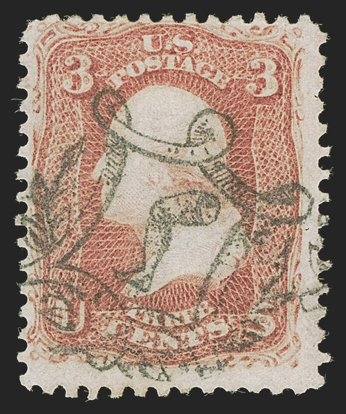 George Washinghton, 3c, rose, USA stamp, Benedict Arnold's Leg in Escutcheon