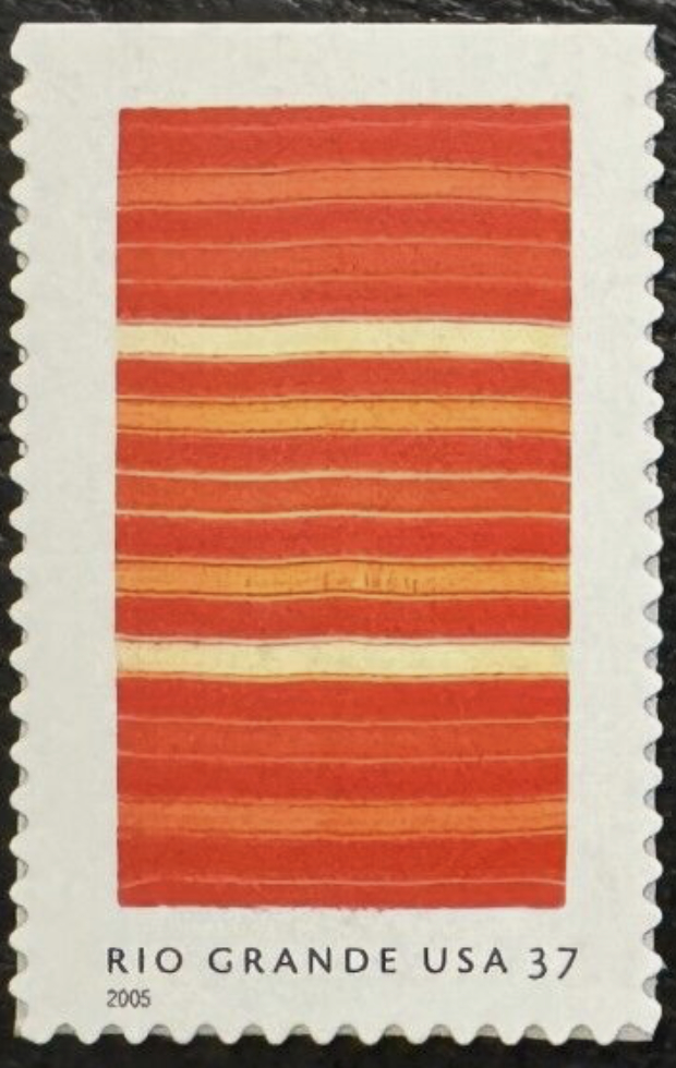 USA, 2005 Rio Grande Blankets Stamp Series, Yellow, Orange and Red stripes stamp Scott #3926