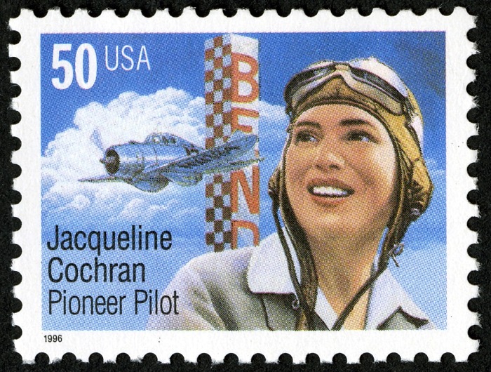 Jacqueline Cochran 50c stamp (1996) Famous US women on stamps