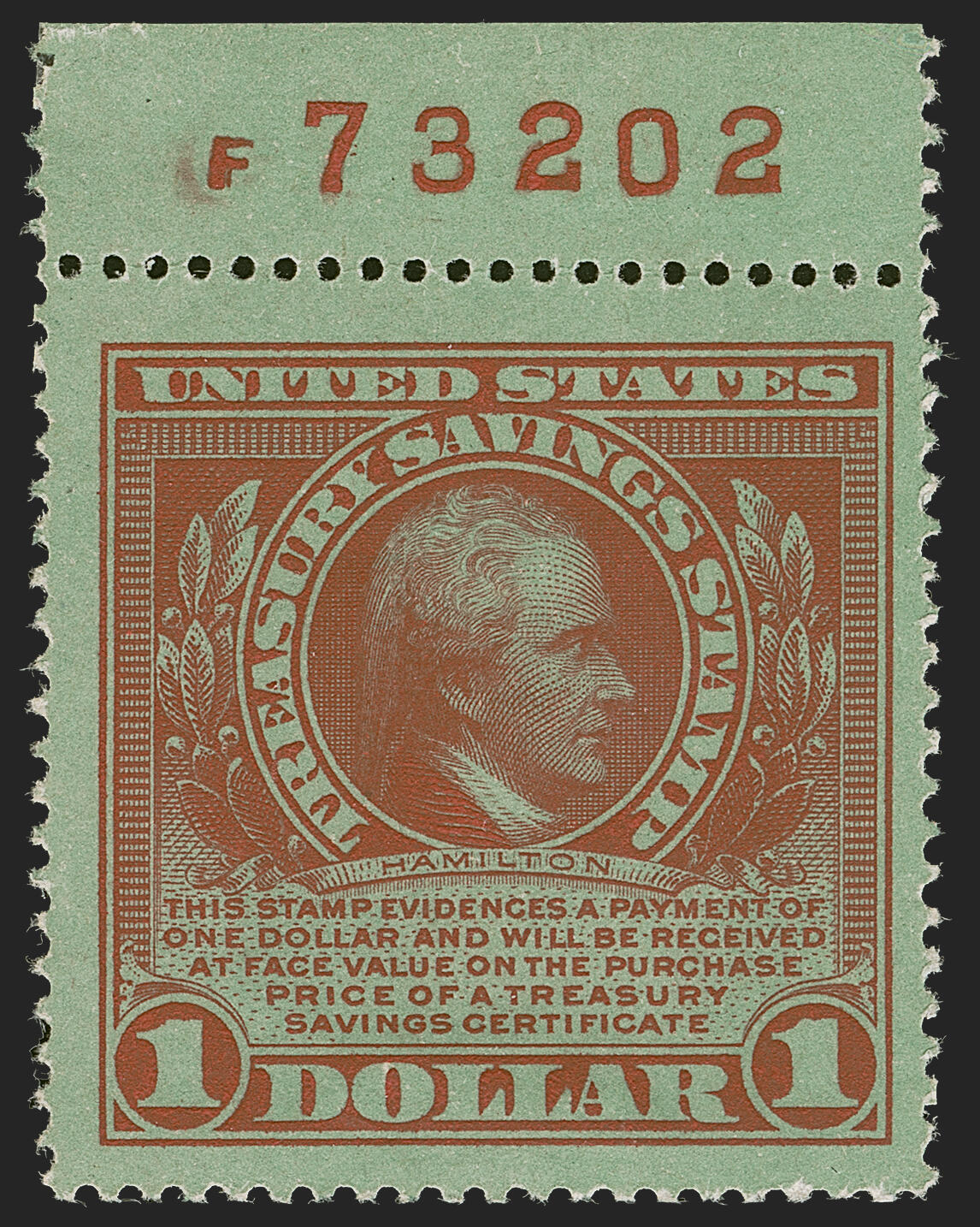 Alexander Hamilton, treasury savings, $1 stamp