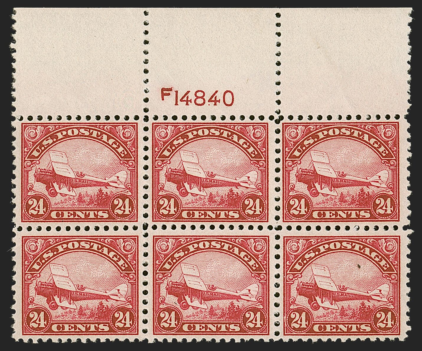 Biplane, 24c, carmine, 1923, Air post, USA stamp 