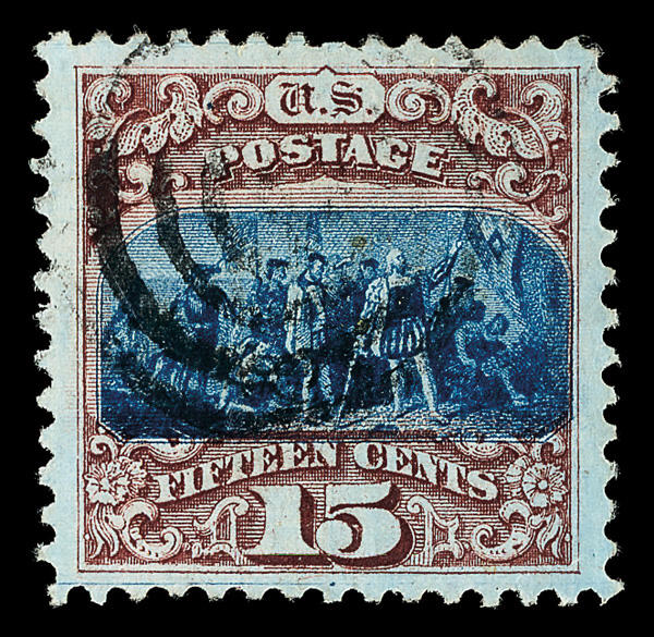 Landing of Columbus, 1869, 15c, brown & blue, type I stamp, USA