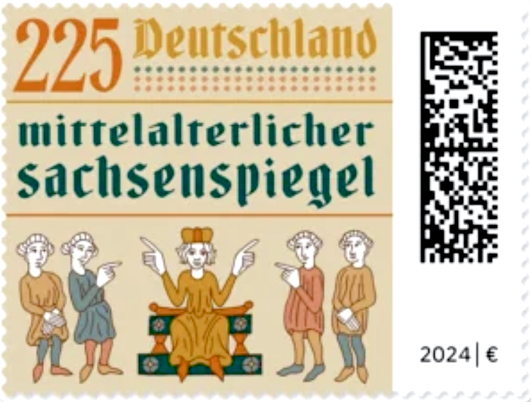Medieval Saxon Mirror Stamp, Germany stamp 2024