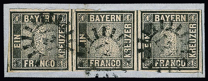 Value-digit-in-the-square, 1 kr, black Germany stamps