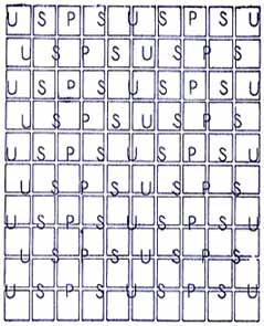 The Single-line USPS watermark on Sheet of 100 stamps