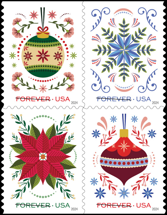 Holiday Joy Forever Stamps - US 2024 stamps
