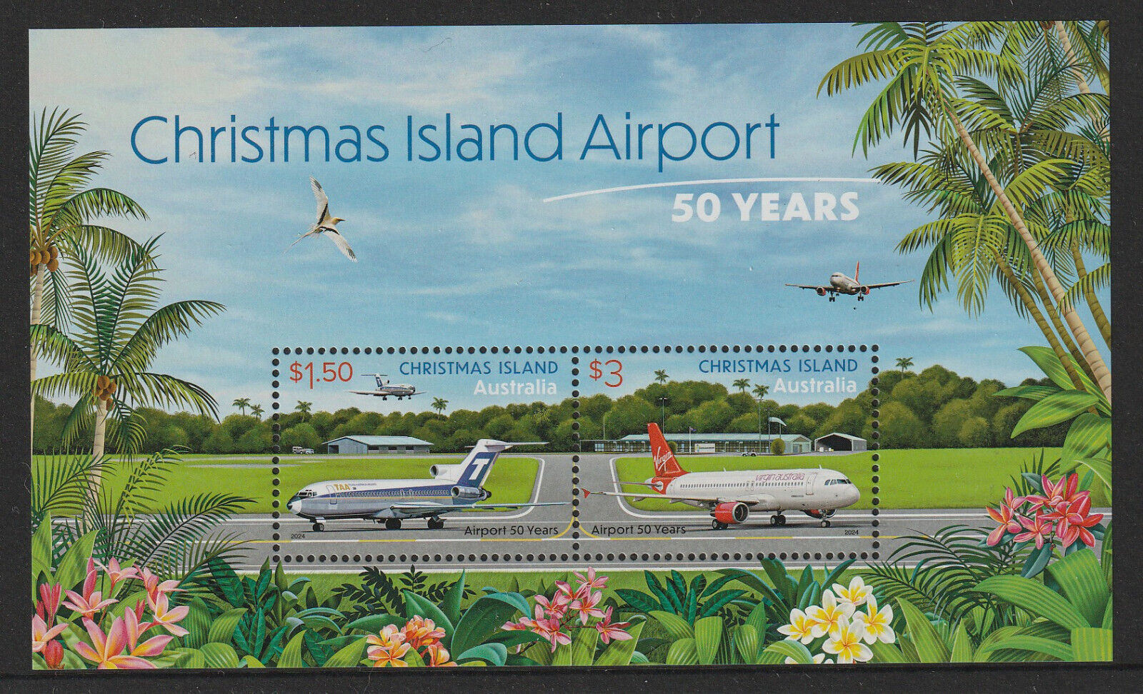  Christmas Island Airport: 50 Years - Australia postage stamps 2024