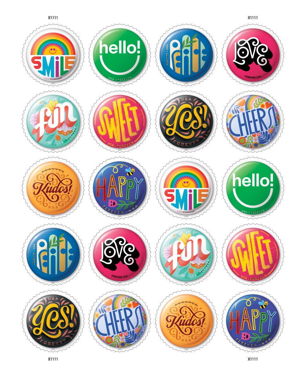 18. Pinback buttons - US 2024 series of stamps