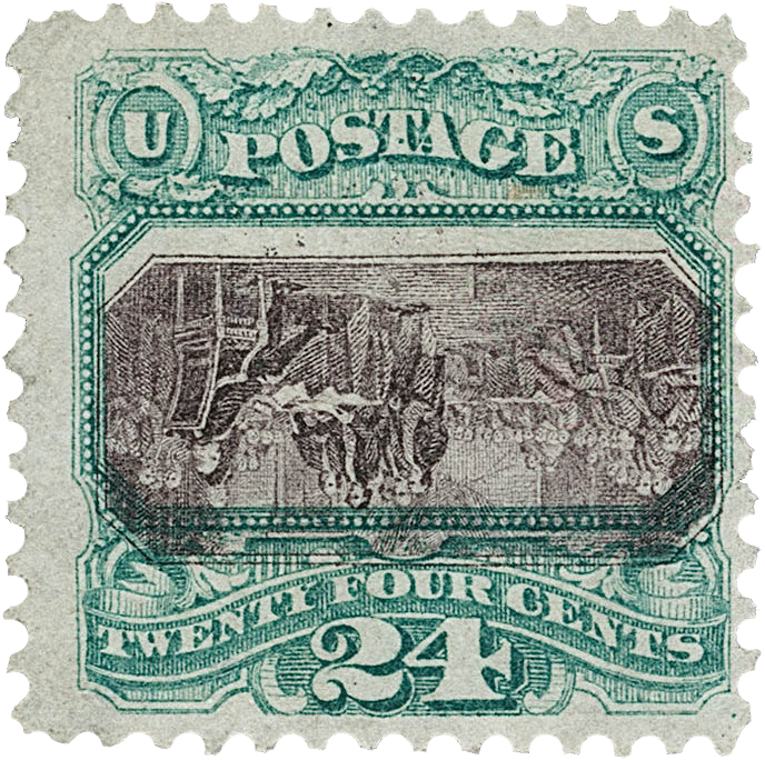 24c Green & Violet Center Inverted stamp, 1869