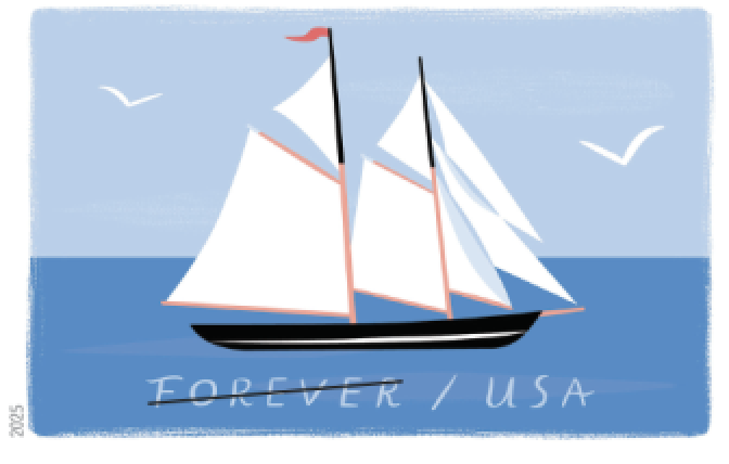Schooner 2025 USA stamp USPS