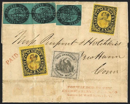 The undisputed icons of American postal history auctioned. 1844 independent mail cover sells for US$28,000