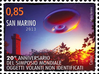 San Marino: 20th Anniversary of World Symposium about Unidentified Flying Objects stamp