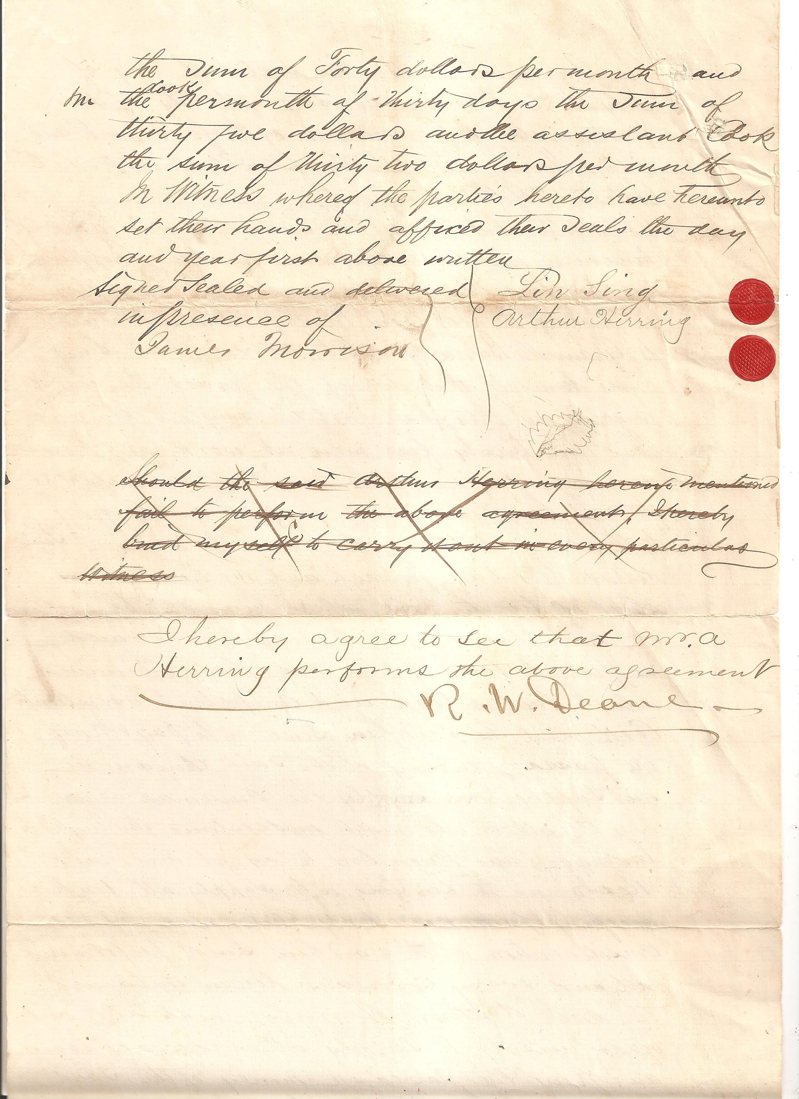 Arthur Herring’s road to Burrard Inlet. A July 1875 roadbuilding document sold for US$11,000 at the recent auction