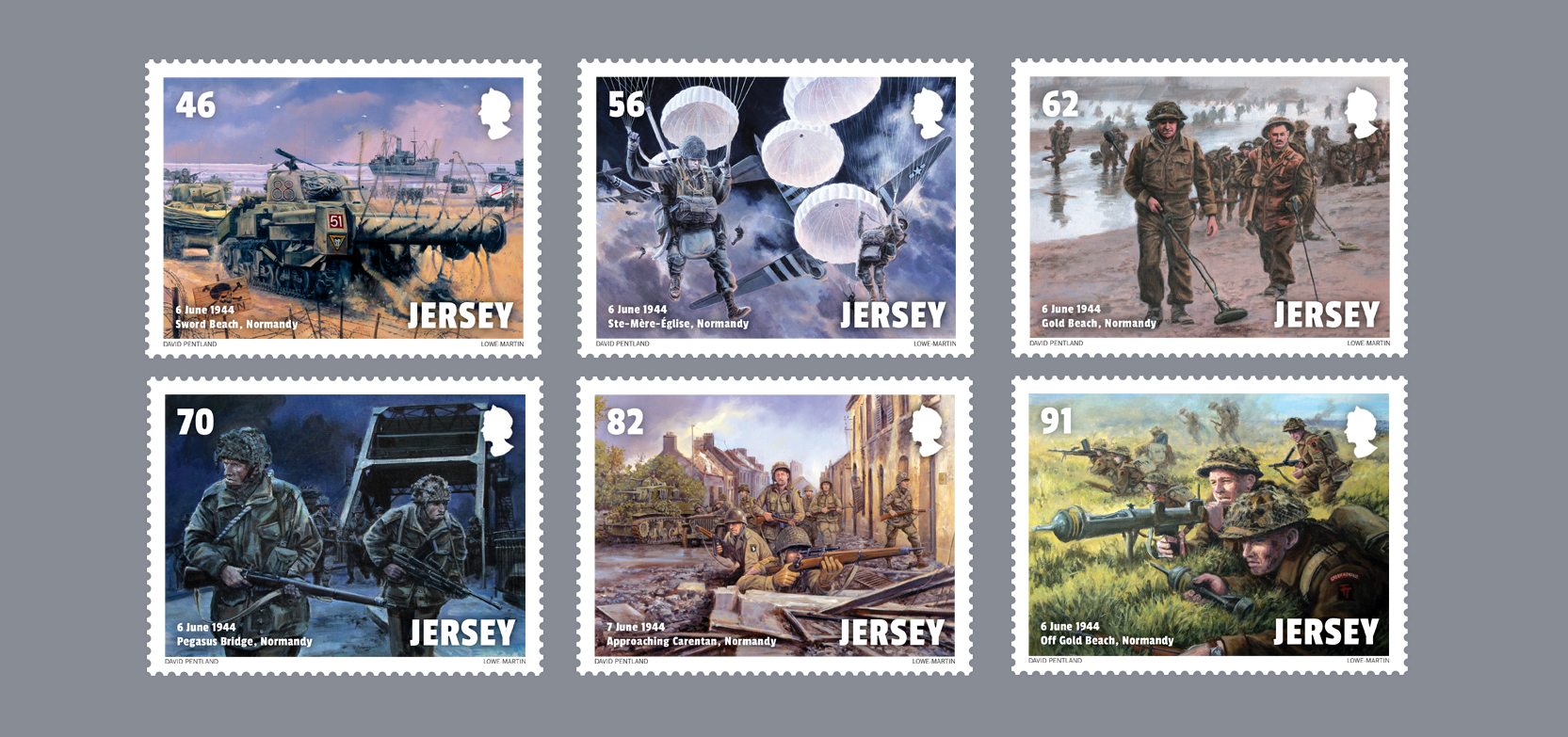 Jersey's stamps marking the Invasion of Normandy