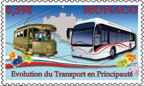 New Monaco stamp: The Evolution of Transport in the Principality