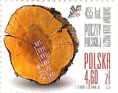World Post Day – 455 years of Polish Post stamp