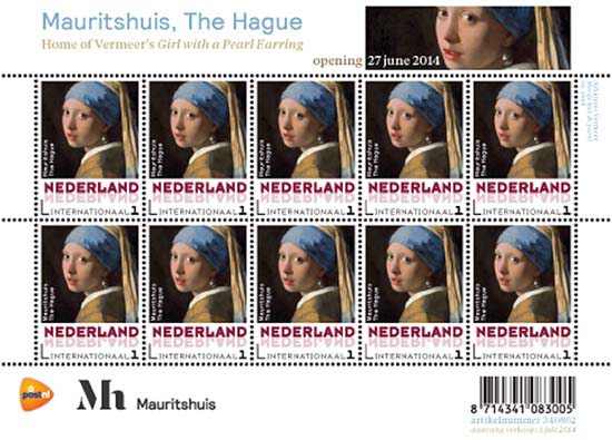 “Girl with a Pearl Earring” – new stamp issue by PostNL depicting masterpieces of Mauritshuis