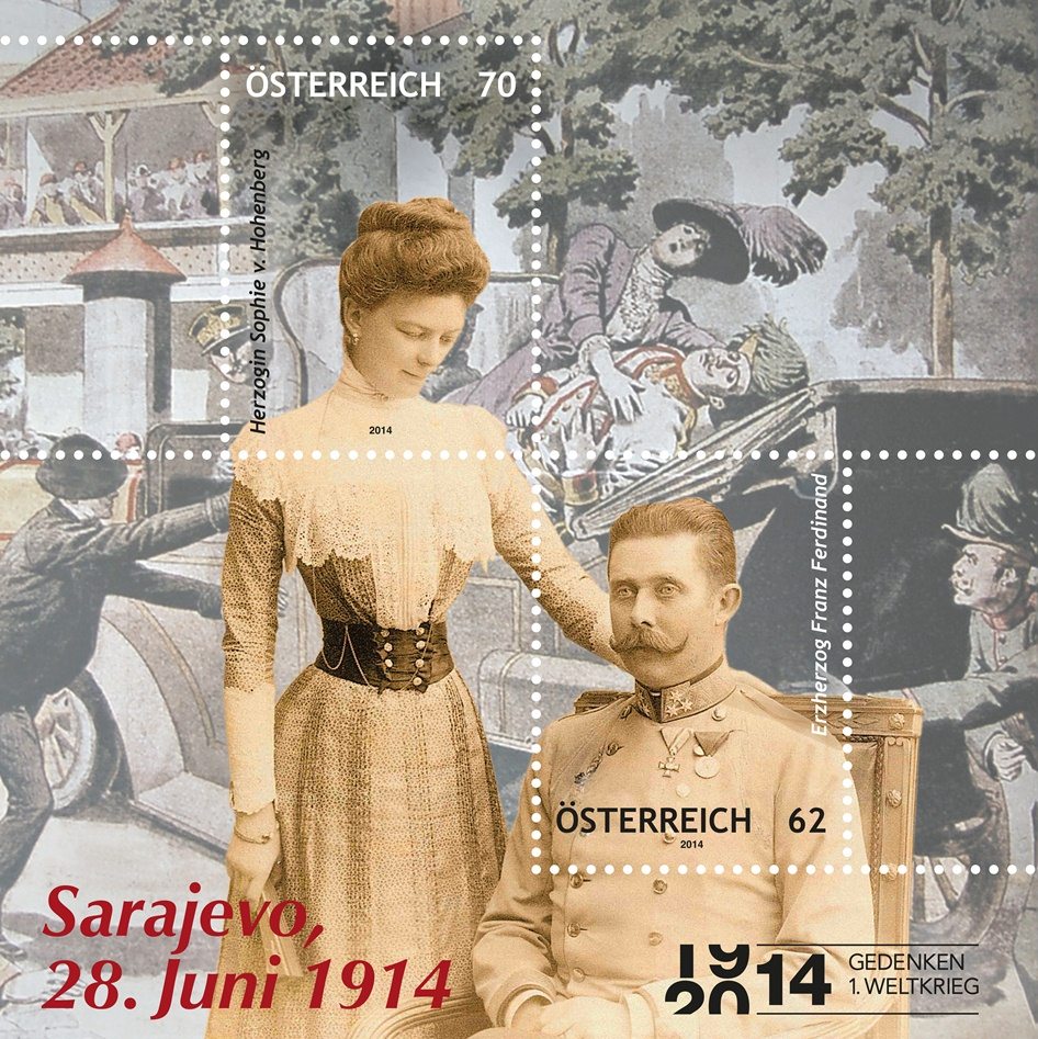 Assassination of the Austrian Archduke Franz Ferdinand and his wife Sophie Duchess of Hohenberg