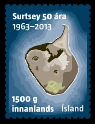 Surtsey 50th Anniversary stamp from Iceland