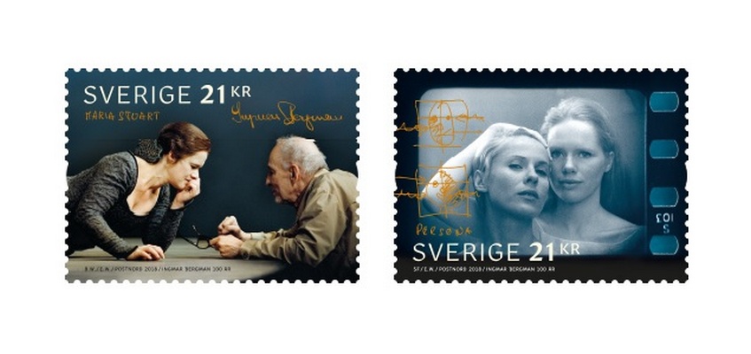 Celebrating Ingmar Bergman centenary! Two exquisite stamps introduced by Sweden Post