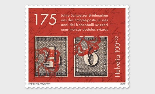 Celebrating 175 years of Swiss stamps. A special stamp introduced