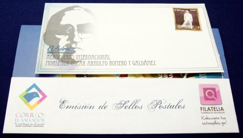 New stamp issue of Salvador Post in honor of Monsignor Oscar Arnulfo Romero y Galdamez