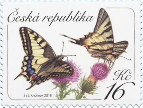 The swallowtails as one of the most beautiful Czech butterflies… One bright natural stamp released by Czech Post