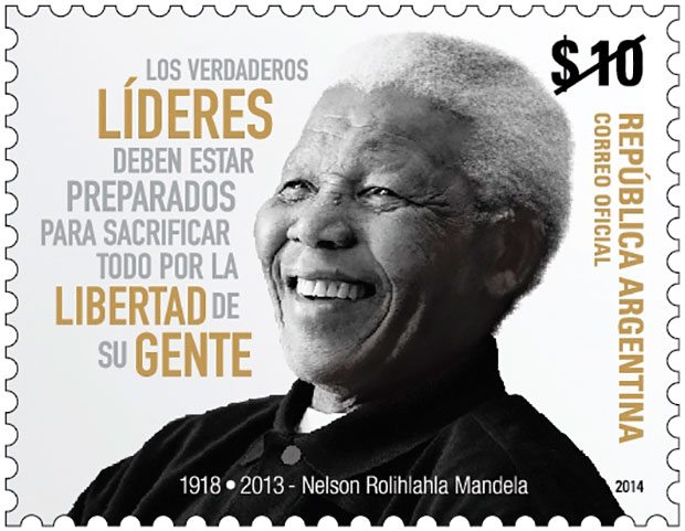 Nelson Mandela was honored by Argentinian Post with a special issue