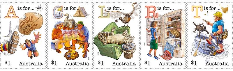 Australia Post is getting fair dinkum with its A to Z Aussie alphabet stamps. New edition of 5 stamps to your attention!