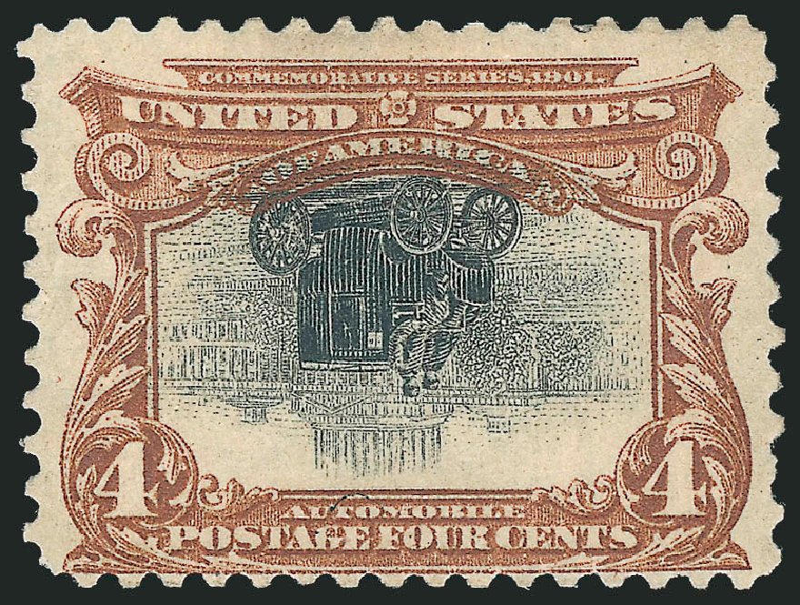 US 1901 Pan-American Invert 4c sold at Cherrystone. The lot fetched $14,500