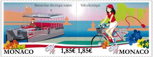 Ecological Transport in Monaco new stamp issue