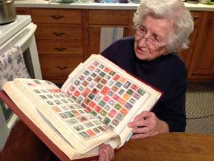 A woman who can’t imagine herself not collecting stamps