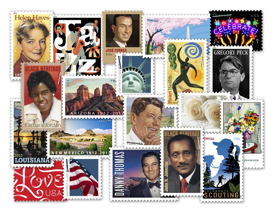 Forever Stamps Variety Pack issued by U.S. Postal Service