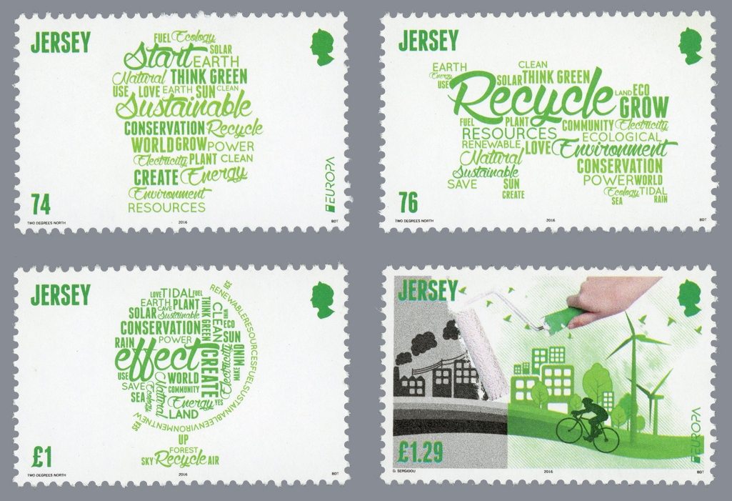 Be mindful and sensitive to the environment. 4 “Think Green” stamps released by Jersey Post