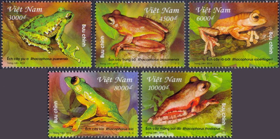 Endangered tree frogs featured on Vietnamese stamps