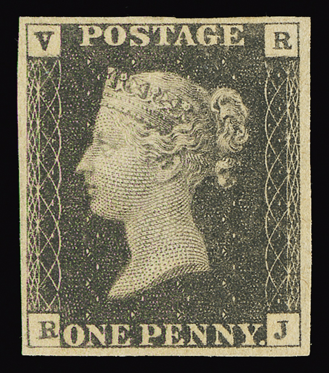 Spink offers 1840 1d Black, "V.R." Official for $20,000