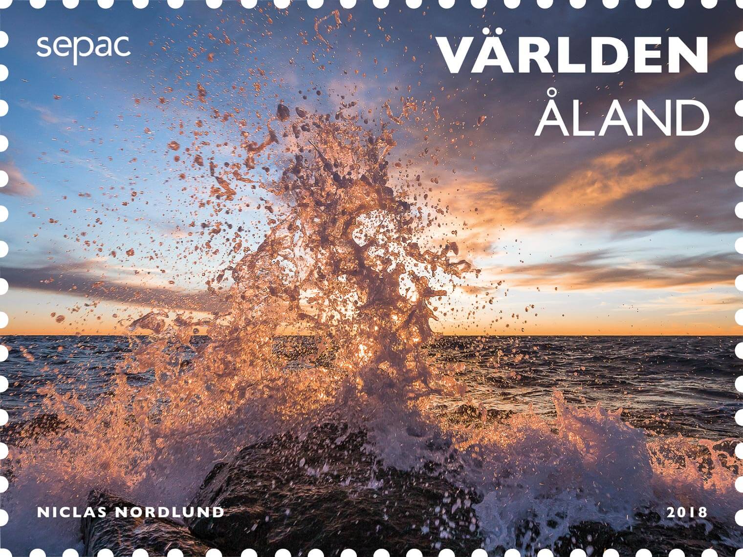 Nature’s drama captured on this year’s Åland Sepac issue. A special scenic stamp introduced by Åland Post