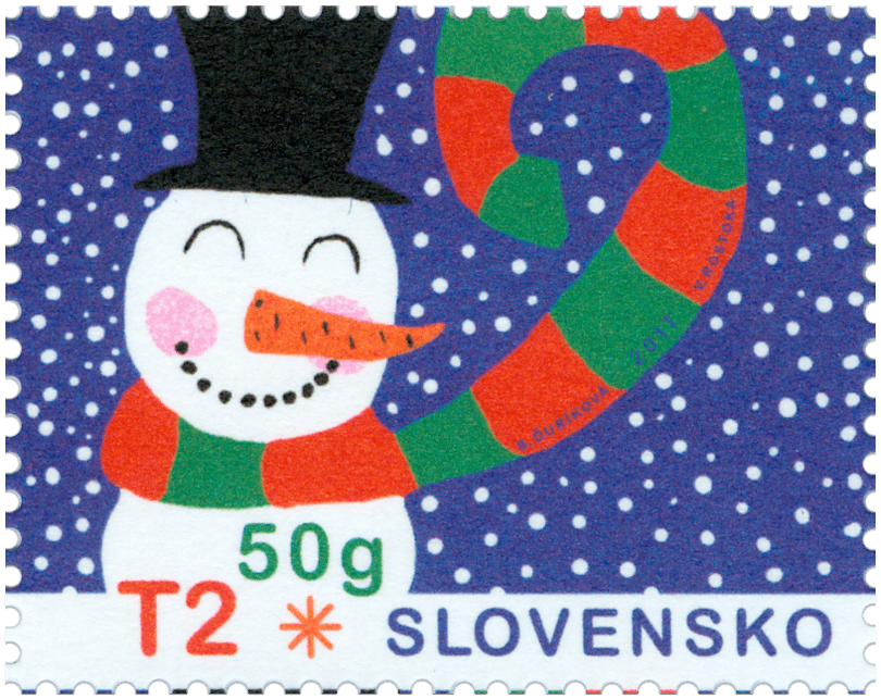 The Christmas Mail 2017 stamp released by Slovakia Post. A special item introduced