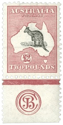 Die £ 2- Känguru & Karte Briefmarke, 1912