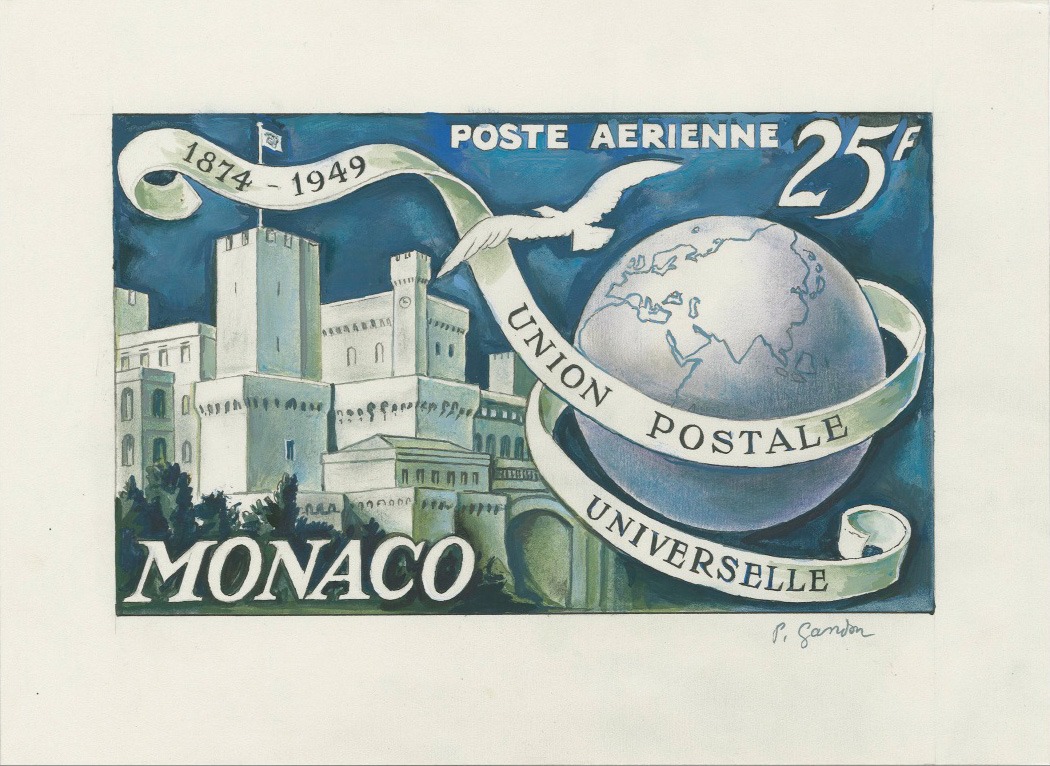 25fr 75th anniversary of UPU essay, 1949