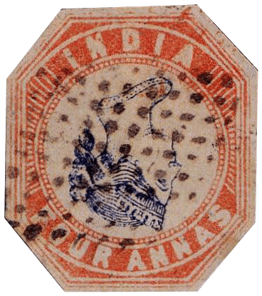 Umgekehrter Kopf 4 Annas, 1854