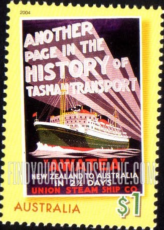 FindYourStampsValue: Passenger Ship Travel Posters: Awatea, Union Steam Ship Co