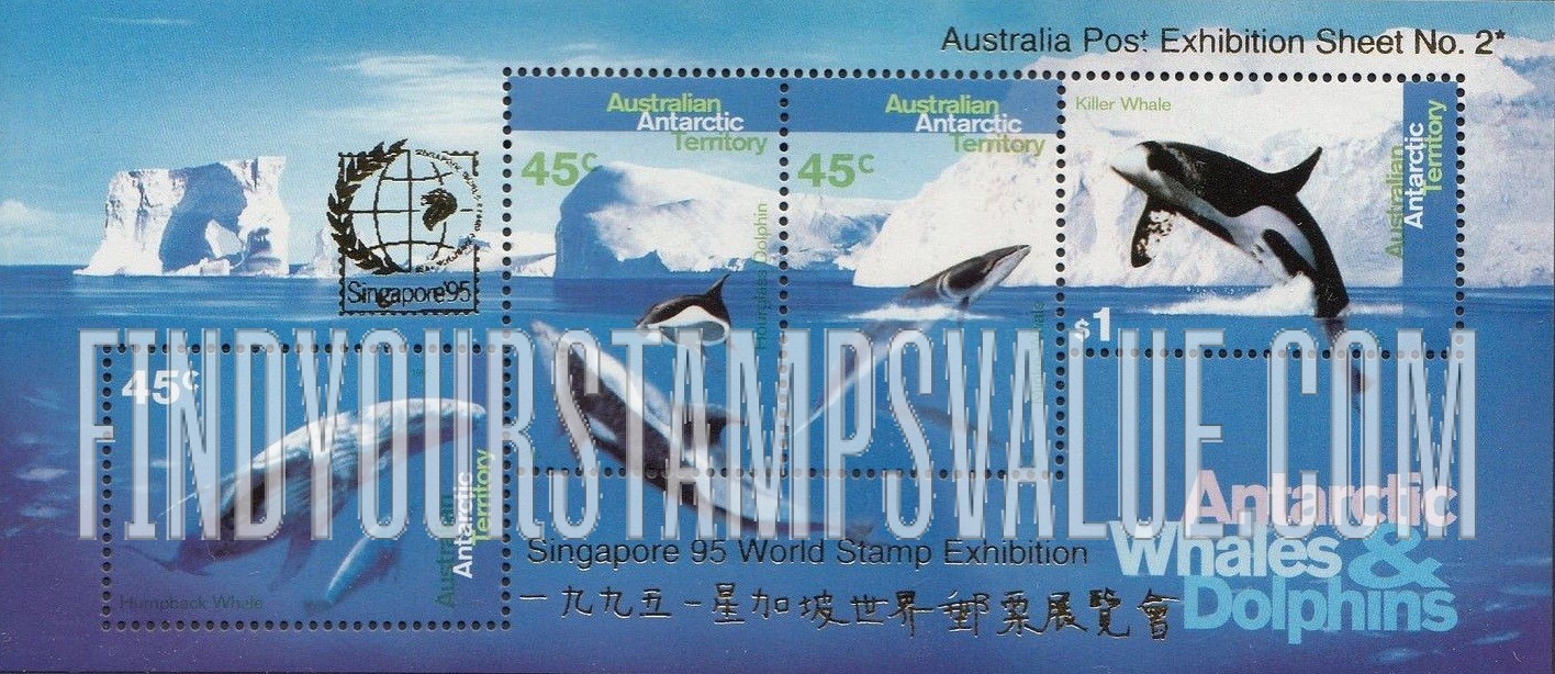FindYourStampsValue: AUSTRALIAN ANTARCTIC TERRITORY - Whales & Dolphins