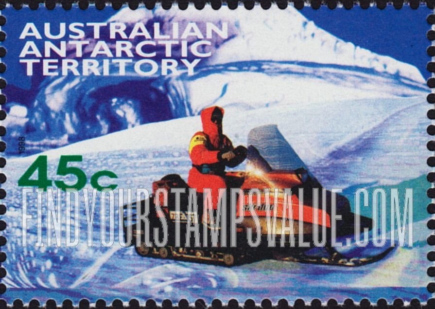 FindYourStampsValue: AUSTRALIAN ANTARCTIC TERRITORY - Modes of Transportion: Snowmobile