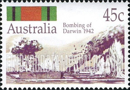 FindYourStampsValue: Australian Battles, 1942: Bombing of Darwin
