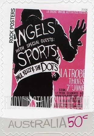 FindYourStampsValue: Rock Posters: Angels, Sports and Paul Kelly and the Dots Latrobe concert, 1979