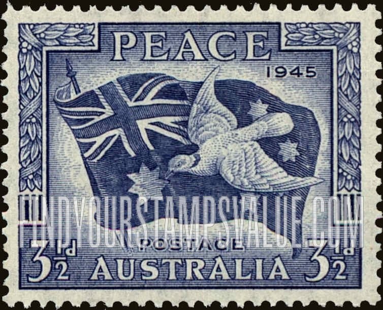 FindYourStampsValue: Dove and Australian Flag