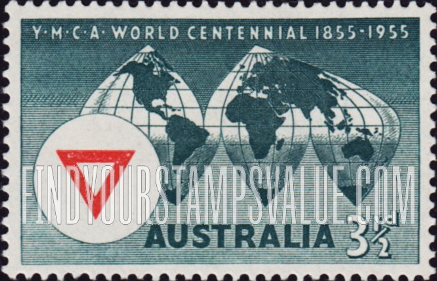 FindYourStampsValue: World Map, YMCA Emblem